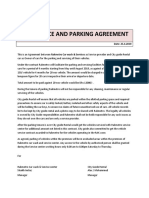 Car Service and Parking Agreement