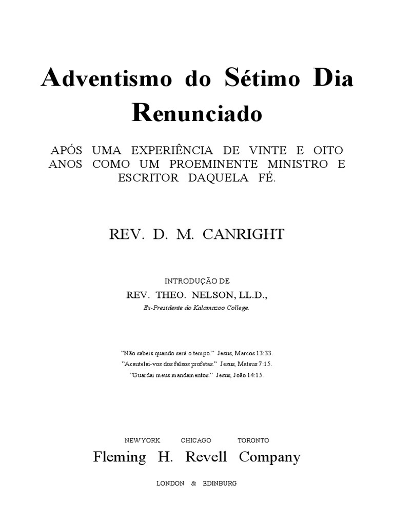 O Adventismo Do Setimo Dia Renunciado Igreja Adventista Do Setimo Dia Igreja Catolica
