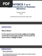 FDQ PHYSICS For IT 2019 - Topic 1