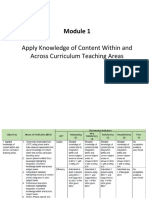 Apply Knowledge of Content Within and Across Curriculum Teaching Areas