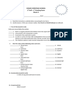 Shiloh Christian School 1 Half - 1 Grading Exam Music 4: General Instructions