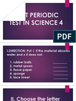 First Periodic Test in Science 4 (Easy Type) Powerpoint