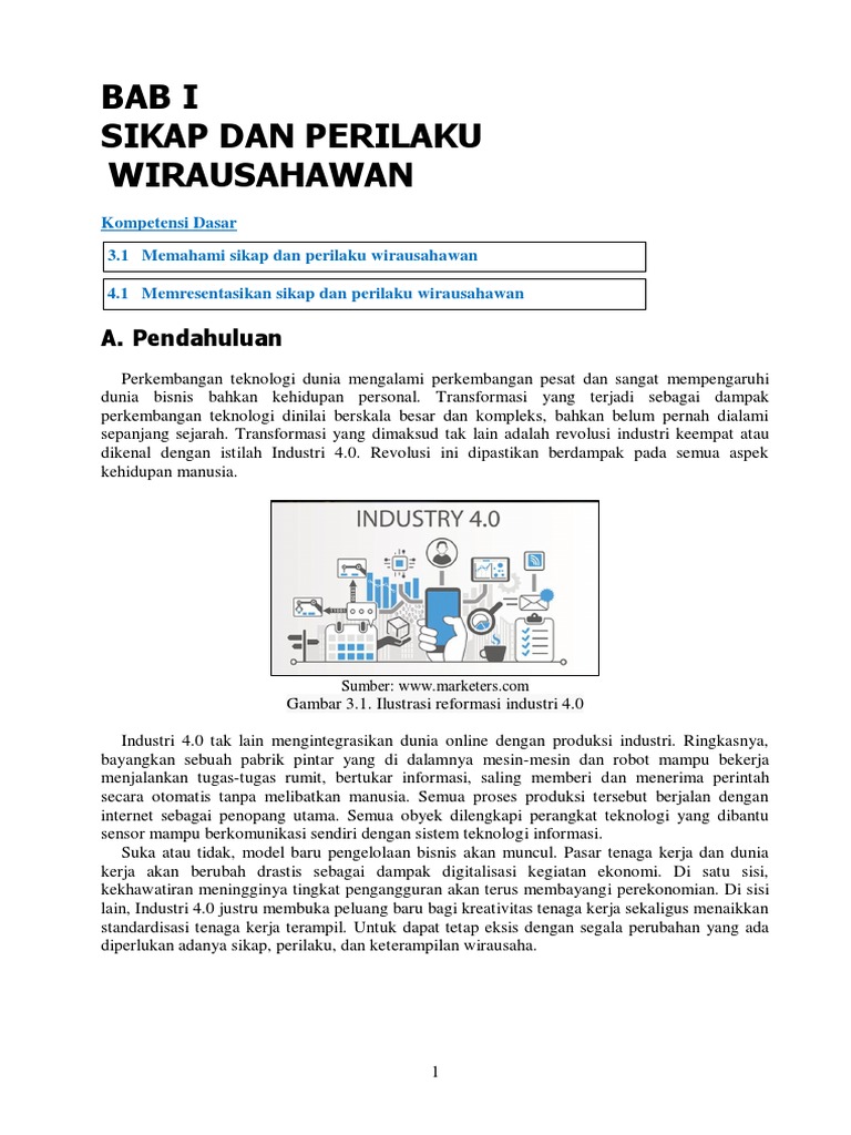 Bab I Sikap Dan Perilaku Wirausaha