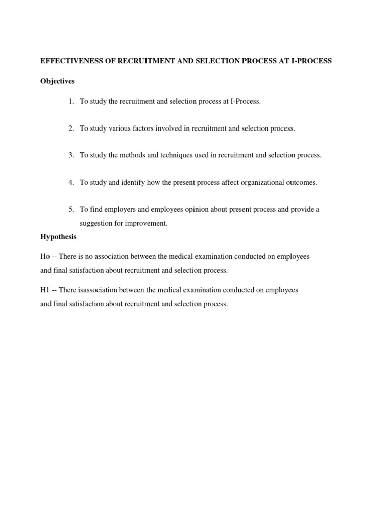 Recruitment and Selection Effectiveness Study | PDF | Recruitment ...
