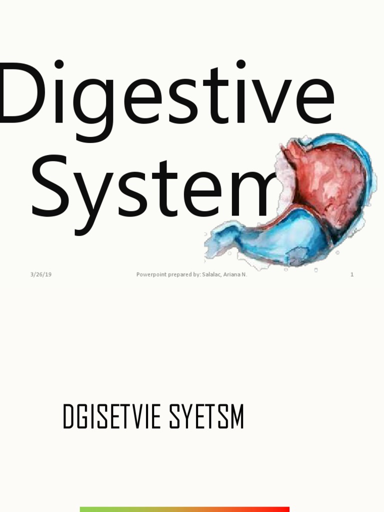 Digestive System: Powerpoint Prepared By: Salalac, Ariana N. 3/26/19 1 ...