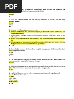 Sap Grc Access Control 10 0 Mock Certification Tests