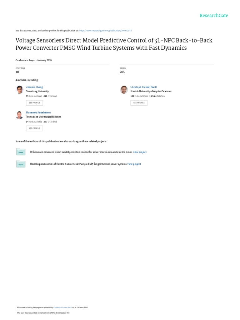 Voltage Sensorless Control for Wind Turbines | PDF | Power Electronics ...