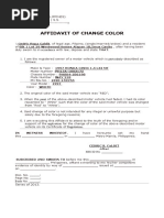 Affidavit for LTO Color Change Process | PDF | Vehicle Registration Plate