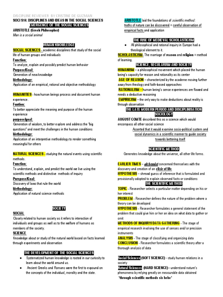 Overview of Social Science Disciplines | PDF | Social Science | Sociology