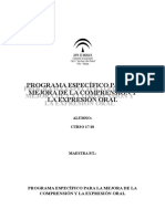 Programa Específico para La Mejora de La Comprensión Y La Expresión Oral