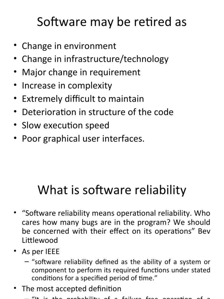 Software May Be Retired As | PDF | Reliability Engineering | Software ...