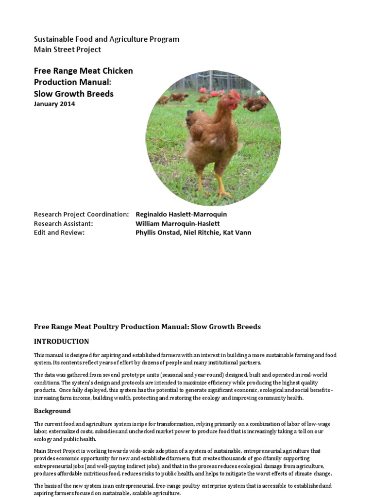 Free Range Chicken Production Manual 1 27 2014 | PDF | Poultry Farming ...