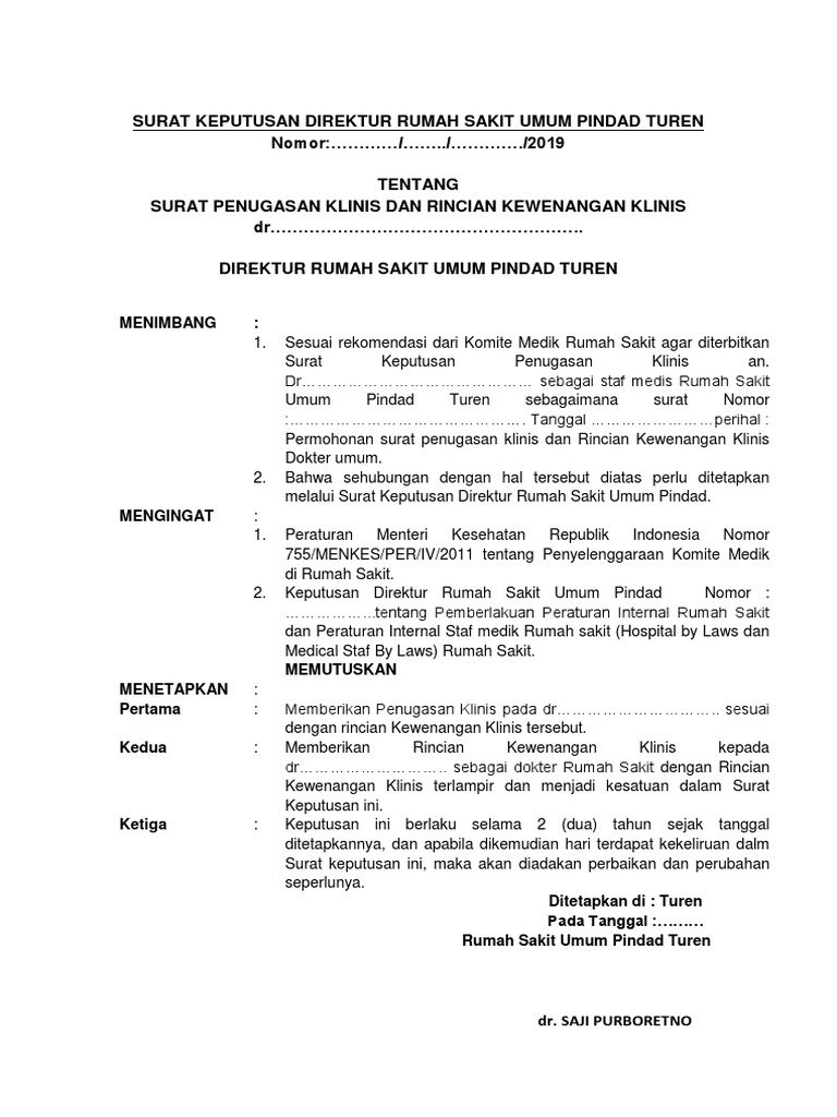 Format SPK RKK DRG | PDF