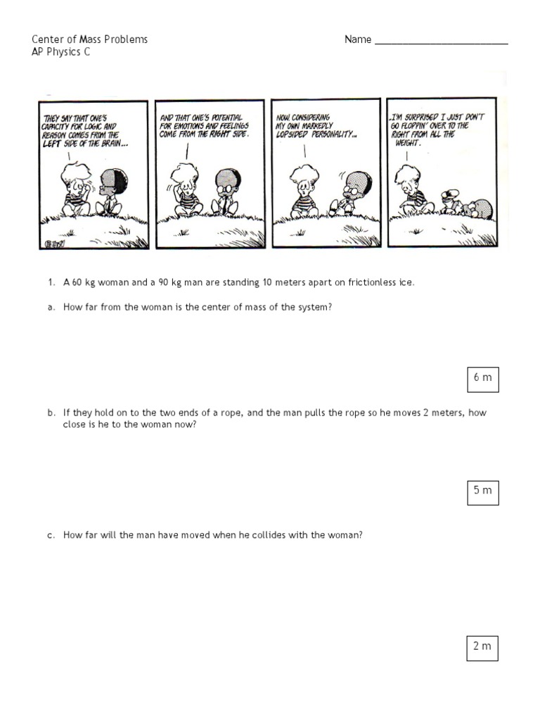 AP Physics C Center of Mass Problems | PDF