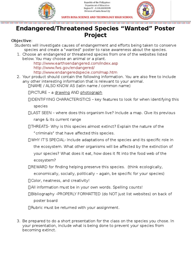 Endangered Species Awareness Project | PDF | Endangered Species | Species