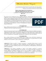 Resolución #137 Del Ministerio de Salud de Fecha 24 Agosto 2010 Establece Que Todos Los Médicos Venezolanos Deben Prestar Su Servicio Como Médicos Rurales en Poblaciones Menores de 2.500 Habitantes.