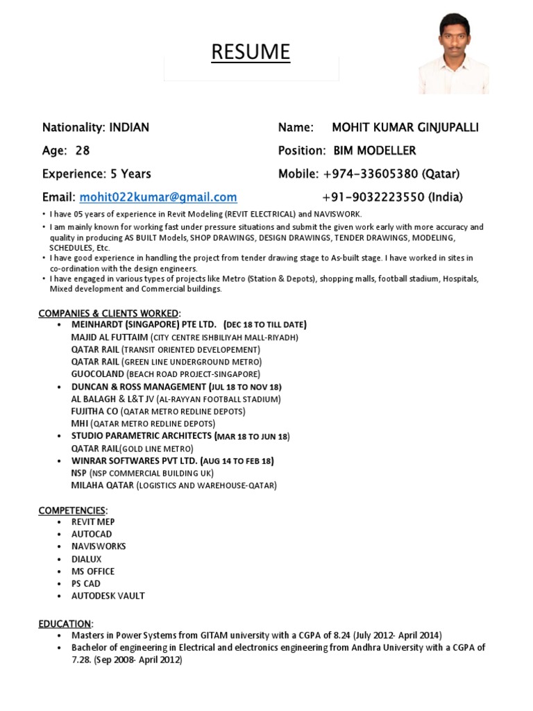 My Resume | PDF | Autodesk Revit | Lighting