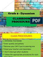 Classroom Procedures Gr 9