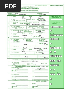 Certificate of Live Birth Form_Philippines