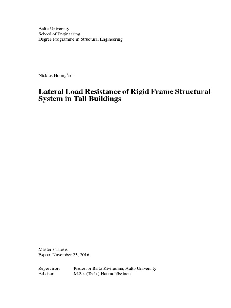 Rigid Frame Structure Thesis | PDF | Buckling | Beam (Structure)