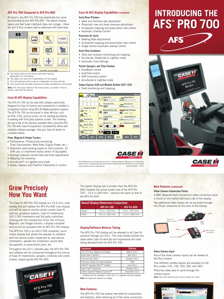 AFS Pro700 Brochure AFS-8018-10 PDF | PDF | Usb | Tractor