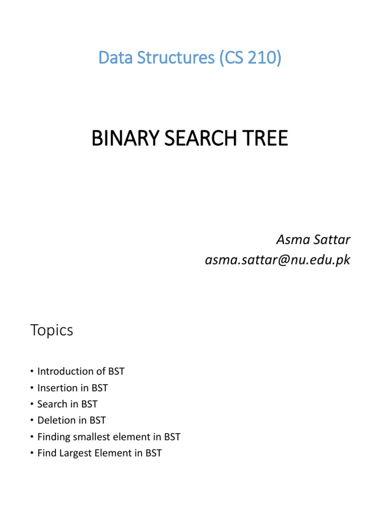 Binary Search Tree - Data Structures | PDF | Algorithms And Data ...