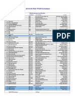 2019-20 PGA TOUR Schedule PDF