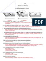 Plate Tectonics Worksheet Guide