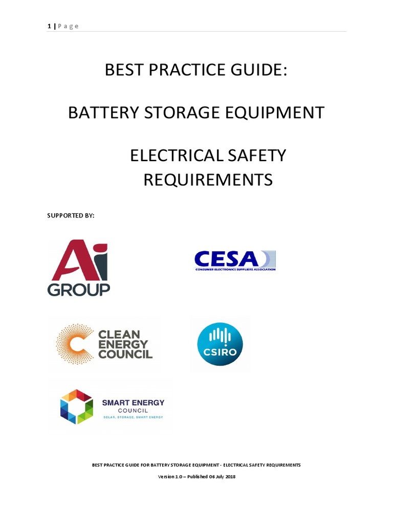 Best Practice Guide - Battery Storage Equipment - FINAL - 04.07.18 ...