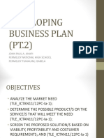 Developing Business Plan (PT.2) : John Paul A. Anapi Fermeldy National High School Fermeldy Tumauini, Isabela