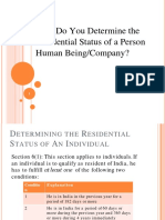 How Do You Determine The Residential Status of A Person Human Being/Company?