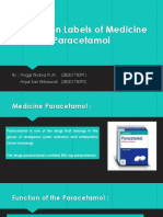 Instruction Labels of Medicine Paracetamol: By: Anggi Widiya Putri (2820173091) Anjar Sari Wibawati (2820173092)