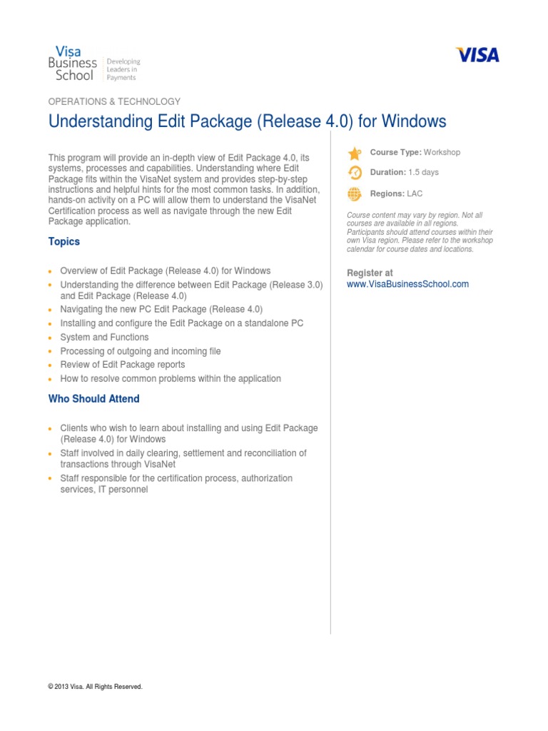 Workshop Understanding Edit Package Release For Windows en | PDF