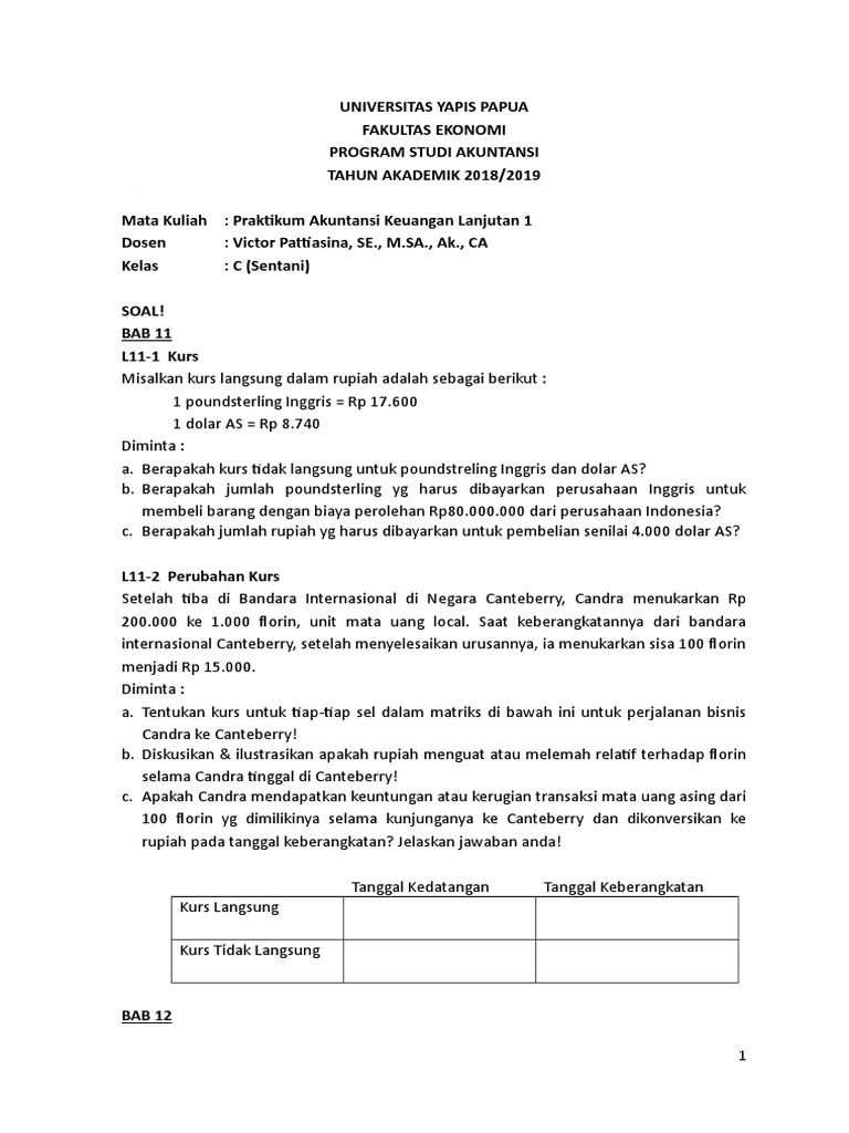 Soal Akuntansi Keuangan Lanjutan 2