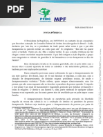 Nota sobre declaração do presidente acerca do desaparecimento de Fernando Santa Cruz