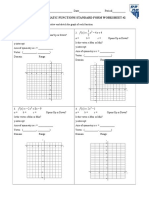 FX X X FX X X: Graphing Quadratic Functions Standard Form Worksheet #2