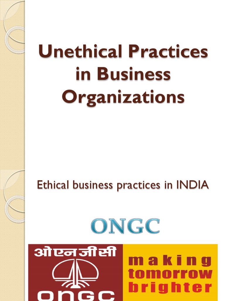Unethical Business Practices in India | PDF