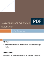 Maintenance of Tools and Equipment Grade 9