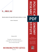 Working Paper Series: Social Justice Through Affirmative Action in India