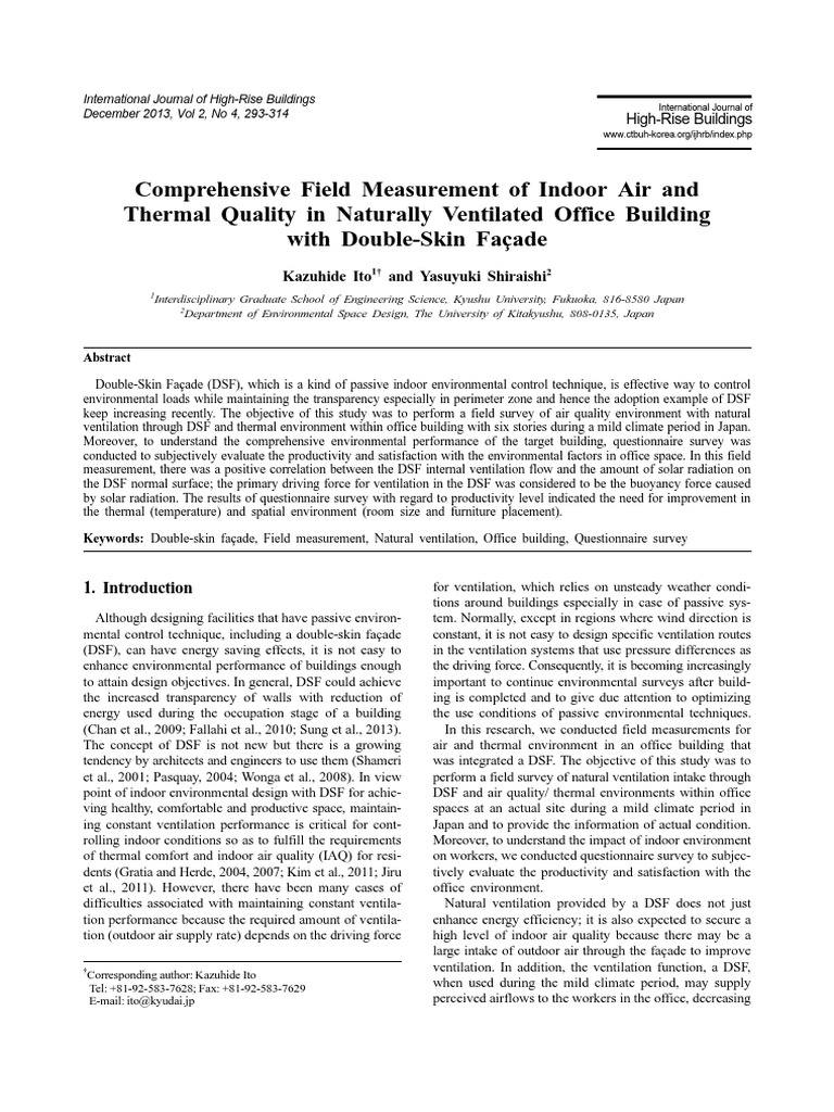 Comprehensive Field Measurement of Indoor Air and Thermal Quality in ...