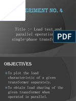 Title:-Load Test and Parallel Operation of Single-Phase Transformer