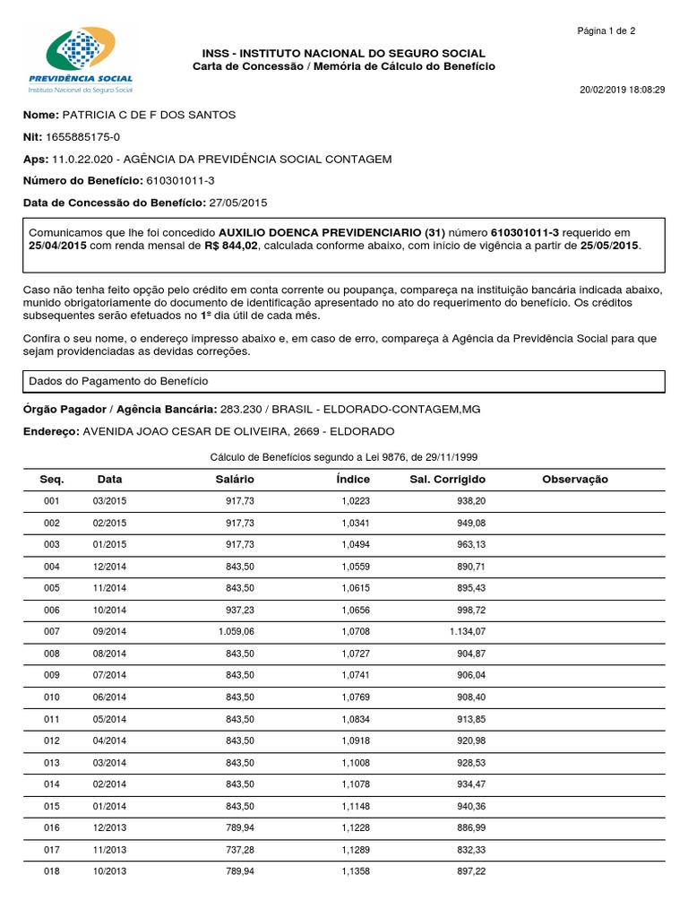 Carta Cessação Beneficio | PDF | Condições de trabalho | Serviços ...