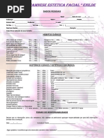 Ficha Anamnese Facial