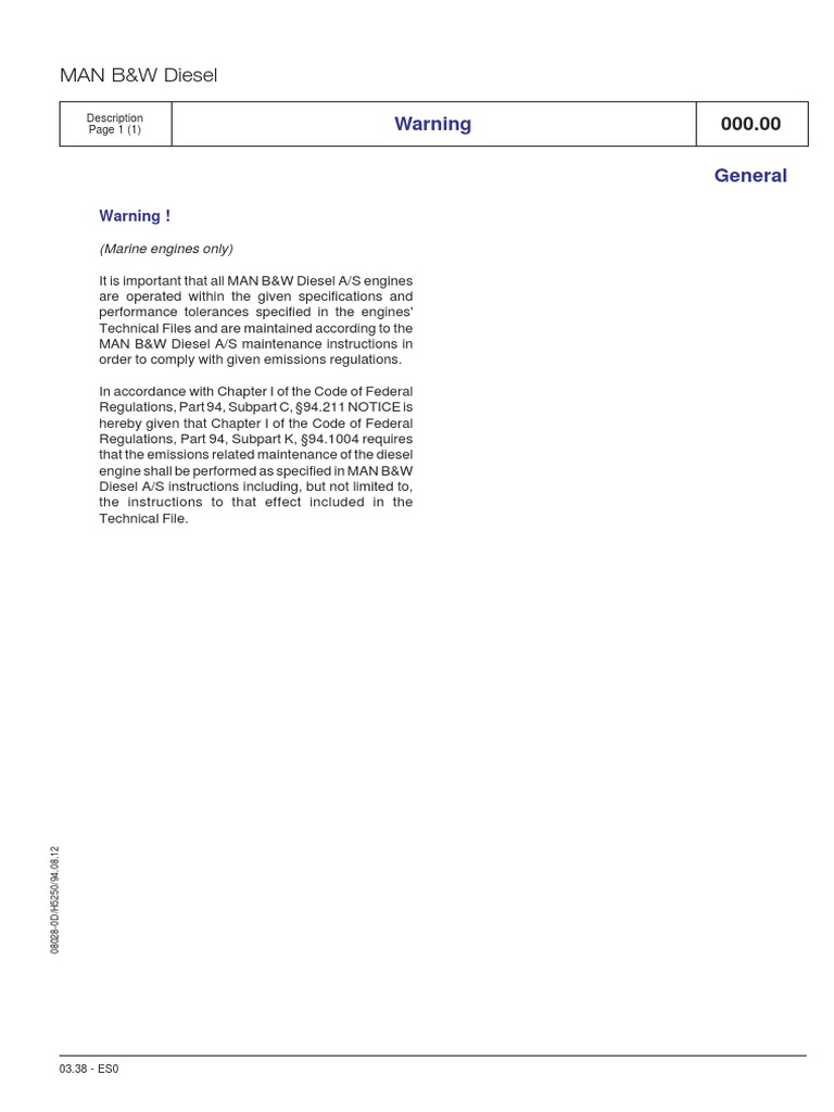 MAN B&W L23/30H Engine Manual | PDF | Diesel Engine | Cylinder (Engine)