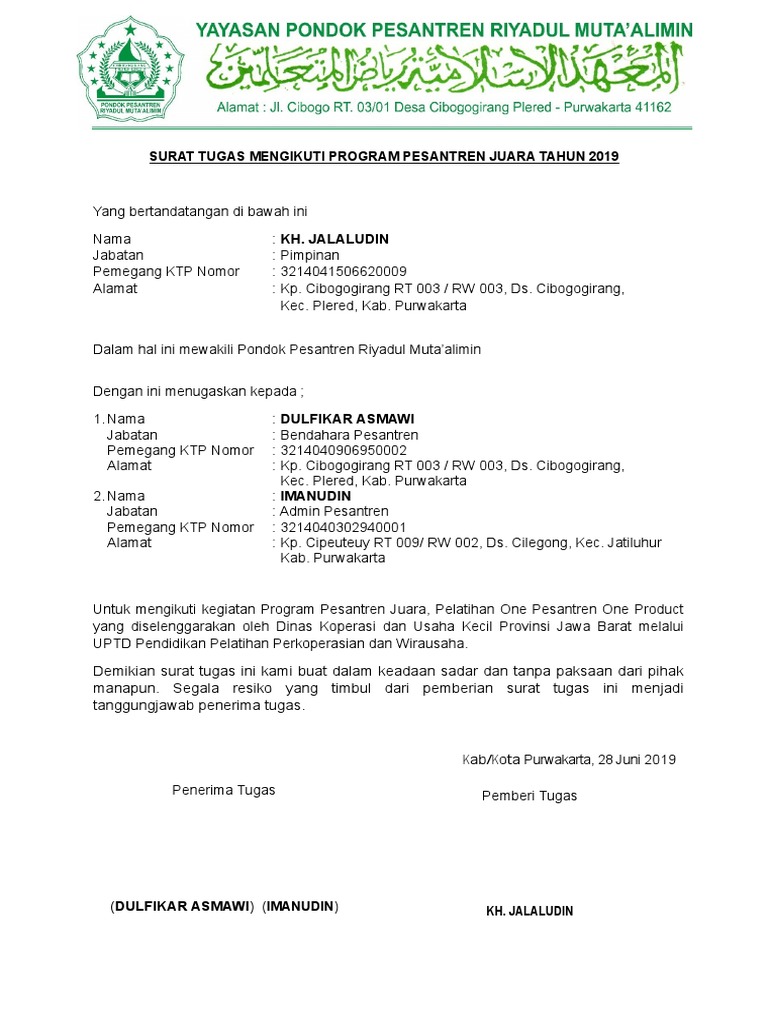 Surat Tugas Opop