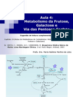 Aula 4 - Metabolismo Da Frutose, Galactose e Via Das Pentose-Fosfatos (2018)