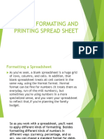 Fomatting and Printing Spreadsheet
