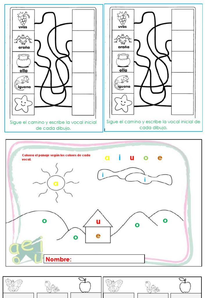 Actividades de Vocales para Preescolar | PDF | Artes del Lenguaje y ...