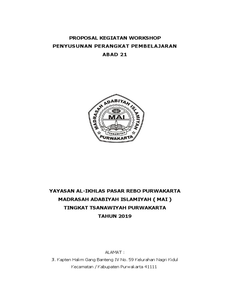 Proposal Workshop Penyusunan Perangkat Pembelajaran Abad 21