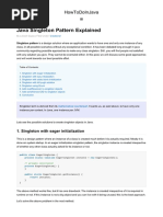 Java Singleton Pattern Explained: Howtodoinjava